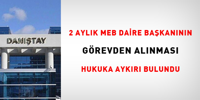 2 ayl�k MEB daire ba�kan�n�n g�revden al�nmas� hukuka ayk�r� bulundu - Son Dakika Haber