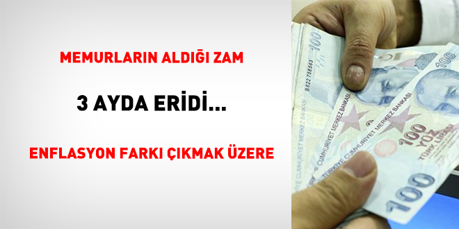 Memurlar�n ald��� zam 3 ayda eridi... Enflasyon fark� ��kmak �zere - Son Dakika Haber