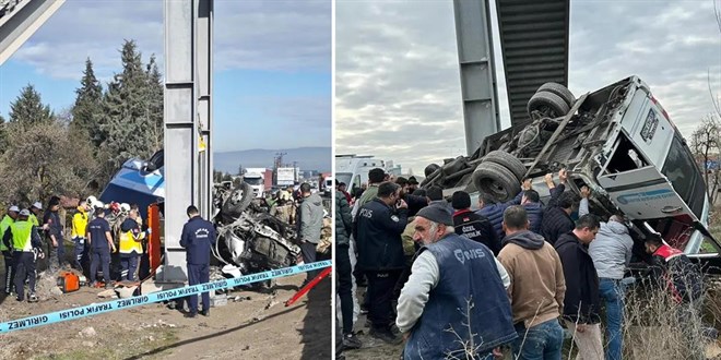 Halk otob�s� �st ge�ide �arpt�: Be� �l� - Son Dakika Haber