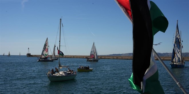 Fransa'dan 20 tekne K�resel Sumud Filosuna kat�lmak i�in yola ��kt� - Son Dakika Haber