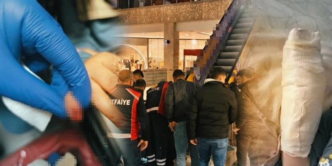 AVM'de korkun� kaza: Y�r�yen merdivene eli s�k��an �� ya��ndaki �ocu�un parma�� koptu!