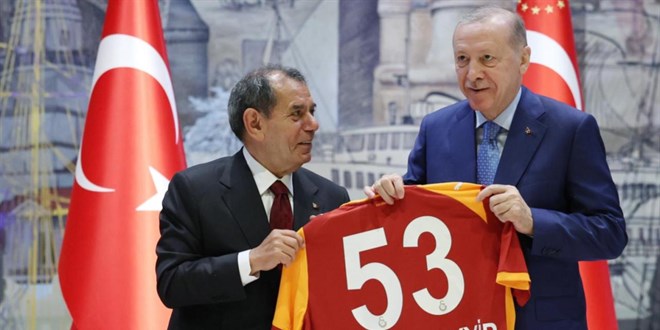 Cumhurba�kan� Erdo�an, S�per Lig �ampiyonu Galatasaray'� kabul etti