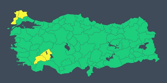 Sa�anak nedeniyle 4 il i�in 'sar�' kodlu meteorolojik uyar�