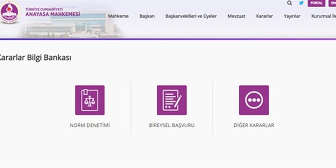 AYM Kararlar Bilgi Bankas� g�ncellendi: T�m kararlar t�rlerine platformda!