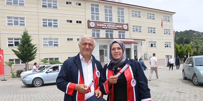 30 y�ld�r evli �ift y�ksekokuldan birlikte mezun oldu - Son Dakika Haber