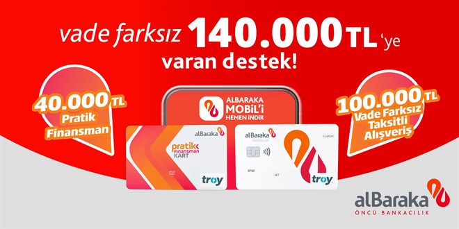 Vade Farks�z 140.000 TL Albaraka'da!