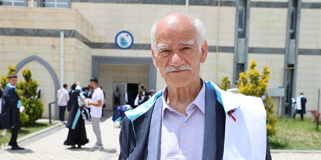 Hayali olan tarih b�l�m�nden 75 ya��nda mezun oldu - Son Dakika Haber