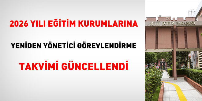 2026 Y�l� E�itim Kurumlar�na Yeniden Y�netici G�revlendirme Takvimi g�ncellendi - Son Dakika Haber