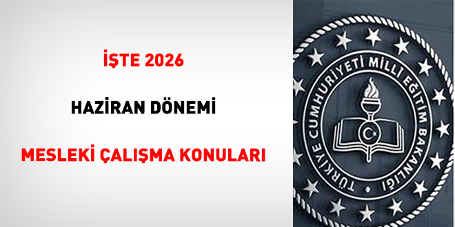 ��te 2026 Haziran D�nemi Mesleki �al��ma Konular�