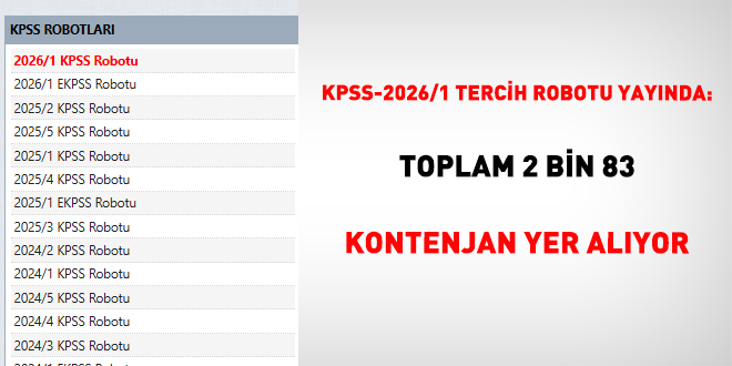 KPSS-2026/1 Tercih Robotu Yay�nda: Toplam 2 bin 83 Kontenjan Yer Al�yor - Son Dakika Haber
