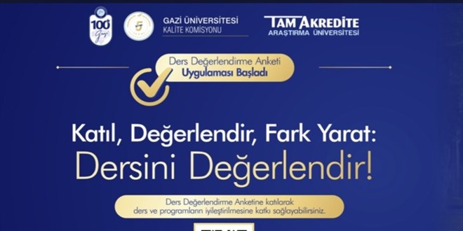 Gazi �niversitesi'de ders de�erlendirme anketi ba�lad�