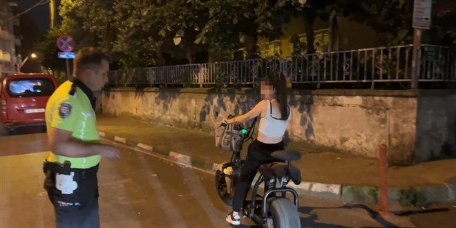Elektrikli bisiklet s�r�c�s� alkoll� ��kt�, 50 bin TL ceza kesildi