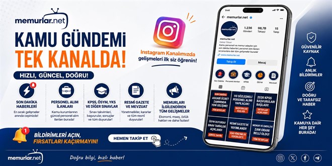 Memurlar.net Instagram Kanal� ile G�ndem Art�k Bir Bildirim Kadar Yak�n