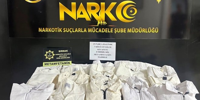 ��rnak'ta k�yafetlere emdirilmi� 7 kilo 115 gram metamfetamin ele ge�irildi - Son Dakika Haber