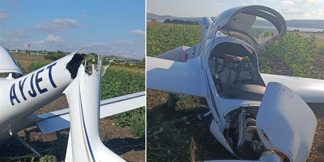 �atalca'da e�itim u�a�� kaza k�r�ma u�rad�: Pilot yaraland�
