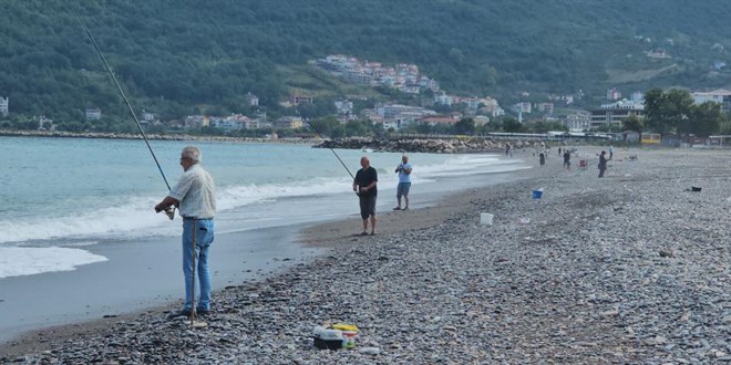 Karadeniz'de bal�k bollu�u ya�an�yor: Oltas�n� kapan deniz kenar�na ko�tu - Son Dakika Haber