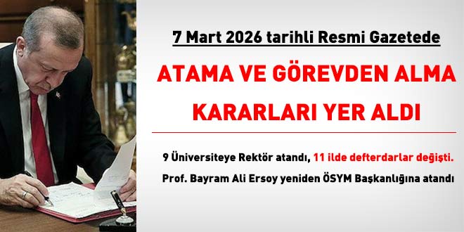 18 A�ustos 2026 tarihli �ok say�da atama karar� Resmi Gazetede yay�mland� - Son Dakika Haber