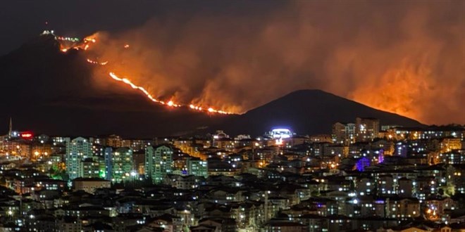 Ankara'da a�a�l�k alanda ��kan yang�na m�dahale ediliyor