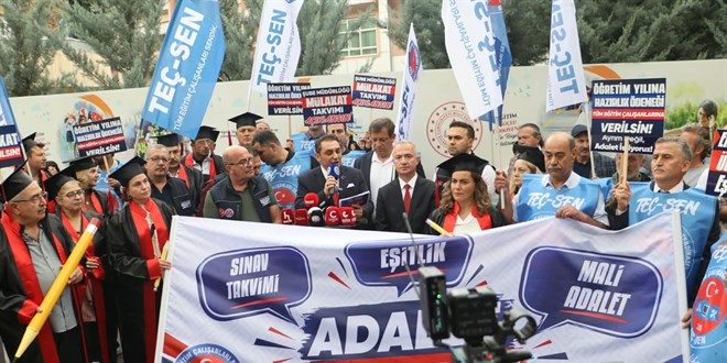 TE�-SEN'den MEB �n�nde eylem: Haz�rl�k �dene�i t�m e�itim �al��anlar�na verilsin - Son Dakika Haber