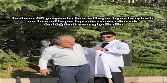 60 ya��ndaki t�p ��rencisine �nl���n� o�lu giydirdi - Son Dakika Haber