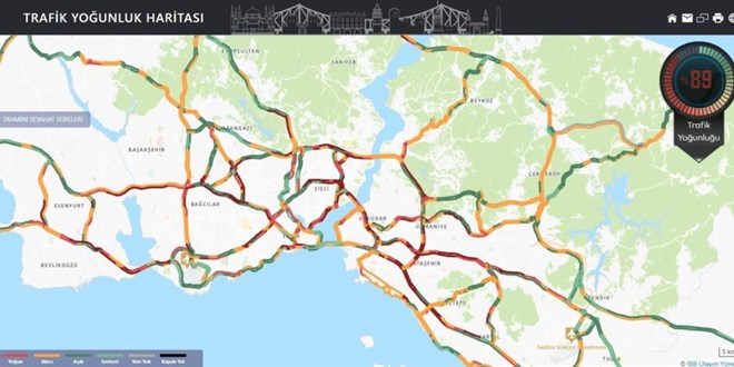 �stanbul'da trafik durma noktas�na geldi