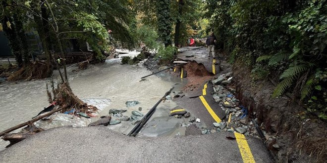 Sakarya'da yol ��kt�, a�a�lar ve elektrik direkleri devrildi - Son Dakika Haber