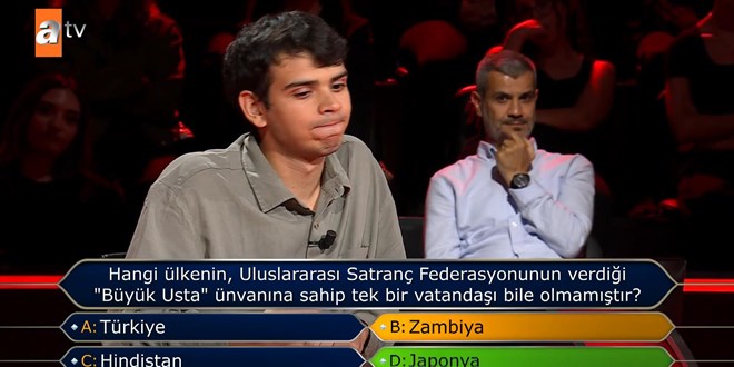 Milyoner'de 1 milyon TL'lik satran� sorusu: Zambiya dedi elendi - Son Dakika Haber