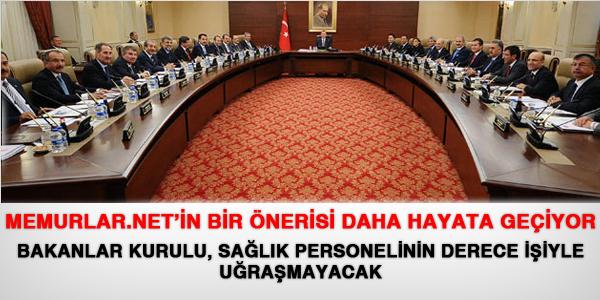 Bakanlar Kurulu, derece sorunuyla uğraşmayacak