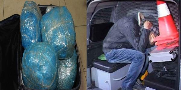 Valizden 13.5 kilo esrar çıktı
