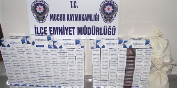 Mucur'da kaçak sigara operasyonu