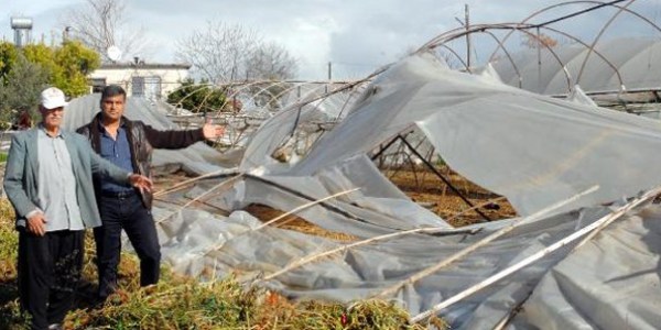 �iddetli r�zgar seralar� yerle bir etti