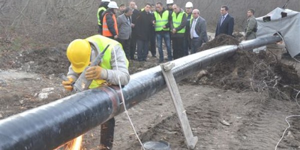 Sinop doğalgaz boru hattı Yenikent'e ulaştı