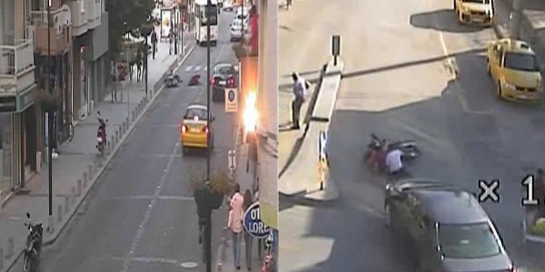 Otomobilden kaçarken motosiklet çarptı