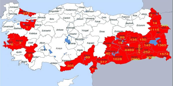 'Semeli Krte Dersi'nin Trkiye haritas