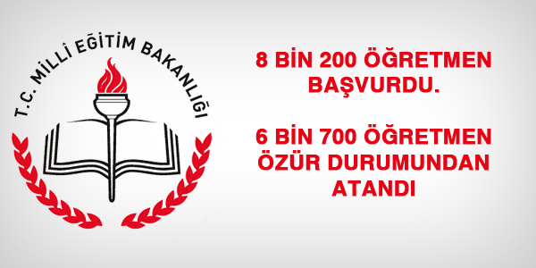 6 bin 700 öğretmen, özür durumundan yer değiştirdi