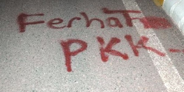 Asfalta yazılan 'PKK' yazısı polisi alarma geçirdi