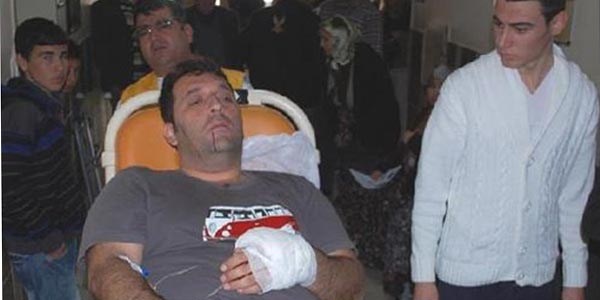 Banka görevlilerini taşıyan taksiye saldırı : 1 yaralı