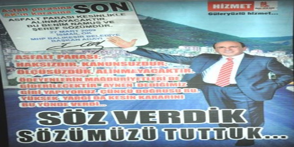 Belediye, Danıştay'ın kararını duraklara afiş yaptı