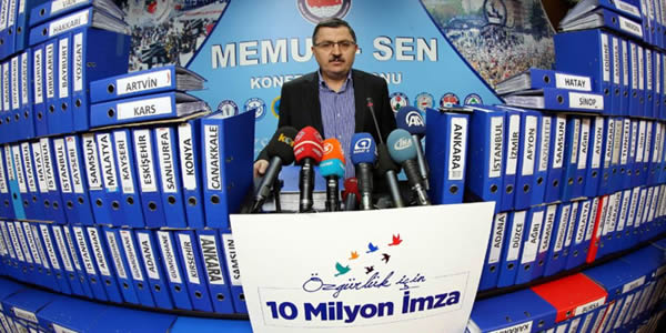 Memur-Sen özgürlük için 12 milyon imza topladı