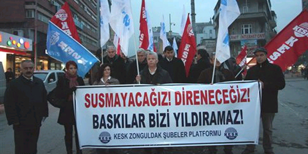 KESK üyelerinden tutuklamalara tepki