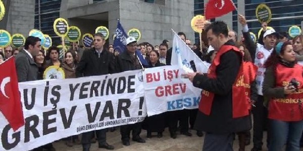 Türk Büro Sen ve BES'in iş bırakma eylemi başladı