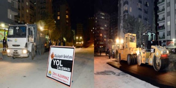 Adana'da yollar gece gündüz asfaltlanıyor
