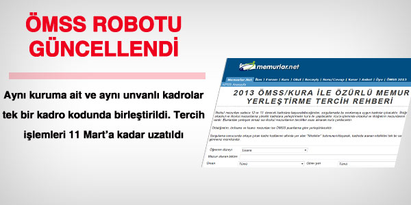 ÖMSS Robotu güncellendi