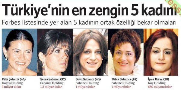 T�rkiye�nin en zengin kad�nlar�n�n ortak �zelli�i