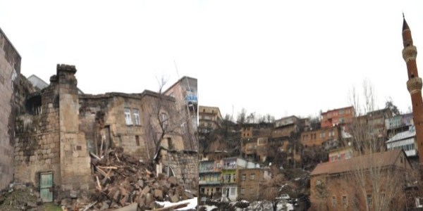 Tarihi Bitlis evleri yklma tehlikesi yayor