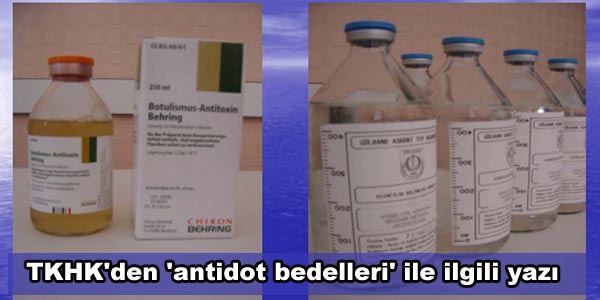TKHK'den 'antidot bedelleri' ile ilgili yazı