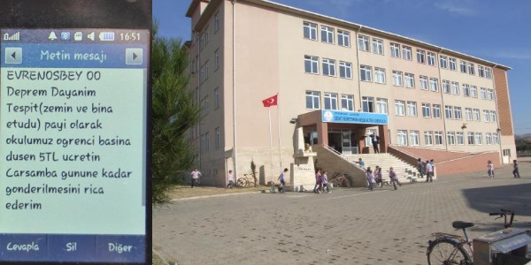 Zemin etütü parası öğrencilerden