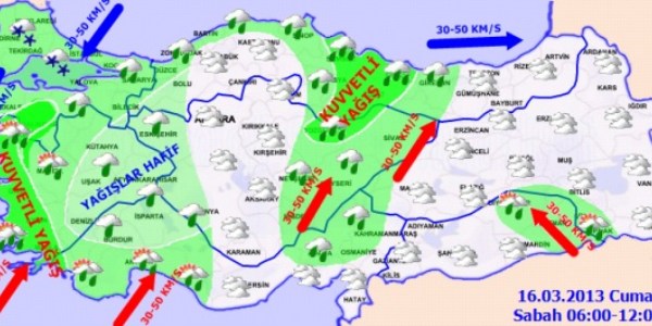 Türkiye'nin büyük bölümü yağışlı