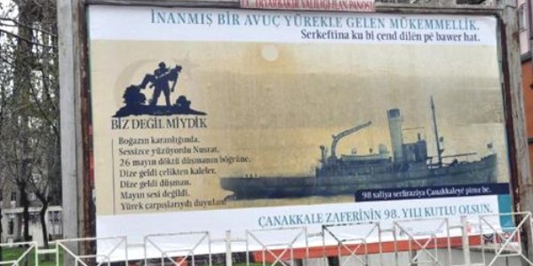 Diyarbakır Valiliği'nden Türkçe ve Kürtçe Çanakkale afişleri