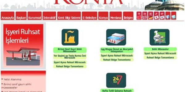 Konya'da iş yeri açma ruhsatı müracaatları internetten yapılıyor
